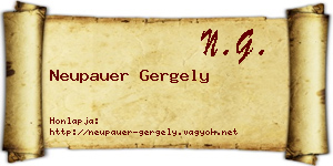 Neupauer Gergely névjegykártya